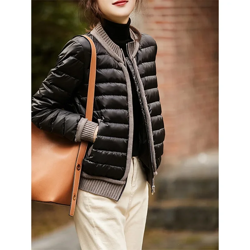 

Winter White Goose Down Baseball Jacket Thickened Coats Women's Autumn Winter Down Jackets Short Versatile Clothes Abrigo Mujer