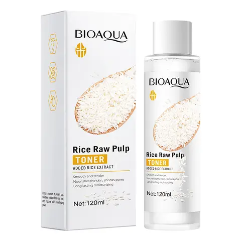BIOAQUA 라이스 로우 펄프 페이스 토너 모이스춰 라이징 워터 브라이트닝 리프팅 딥 페이셜 클렌저 젊고 빛나는 한국 스킨 케어