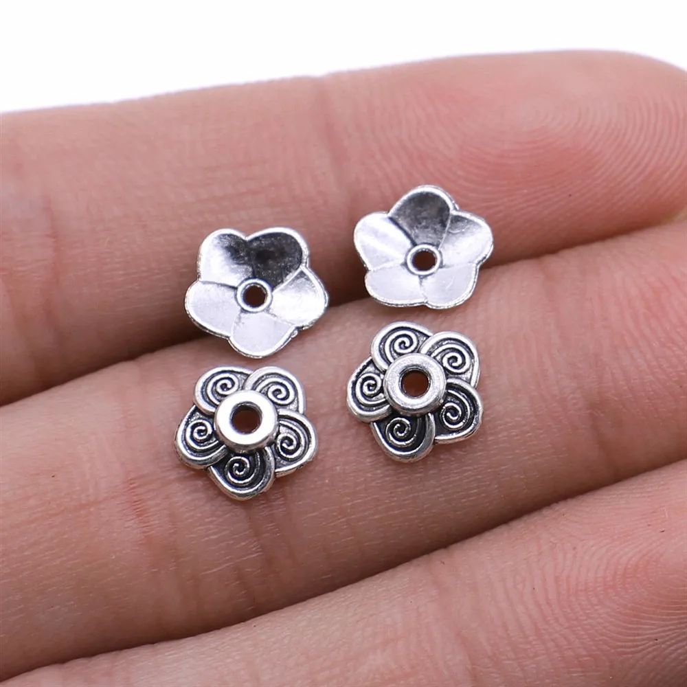 WYSIWYG 100pcs 4 Colors 8x8mm Flower Bead Caps Beads Caps Flower Torus DIY Spaced Apart Jewelry Finding Accessories