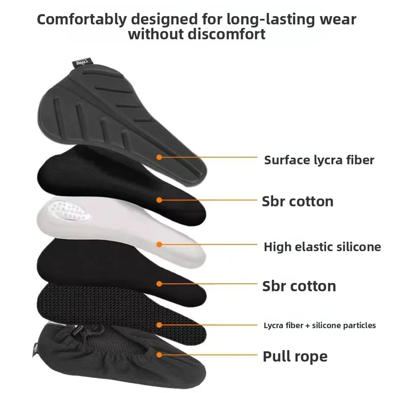 TTPRO Bicycle Seat Cover Soft Thickened Silicone Bike Saddle Cushion Universal Cycling Pad for Road Mountain Bike