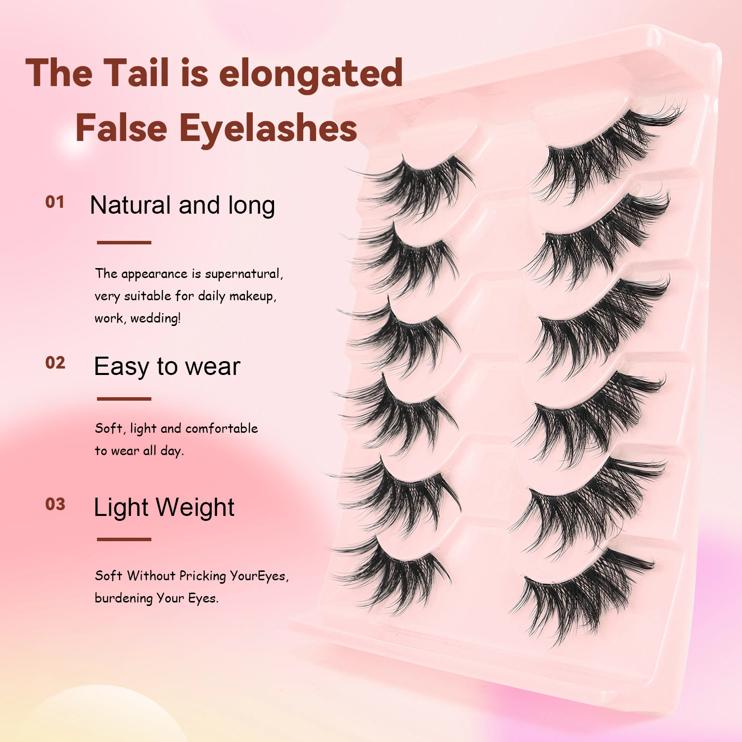 6 Pairs of Thick and Long Cross Style False Eyelashes to Lengthen the Eyelash By Half an Eye 16mm