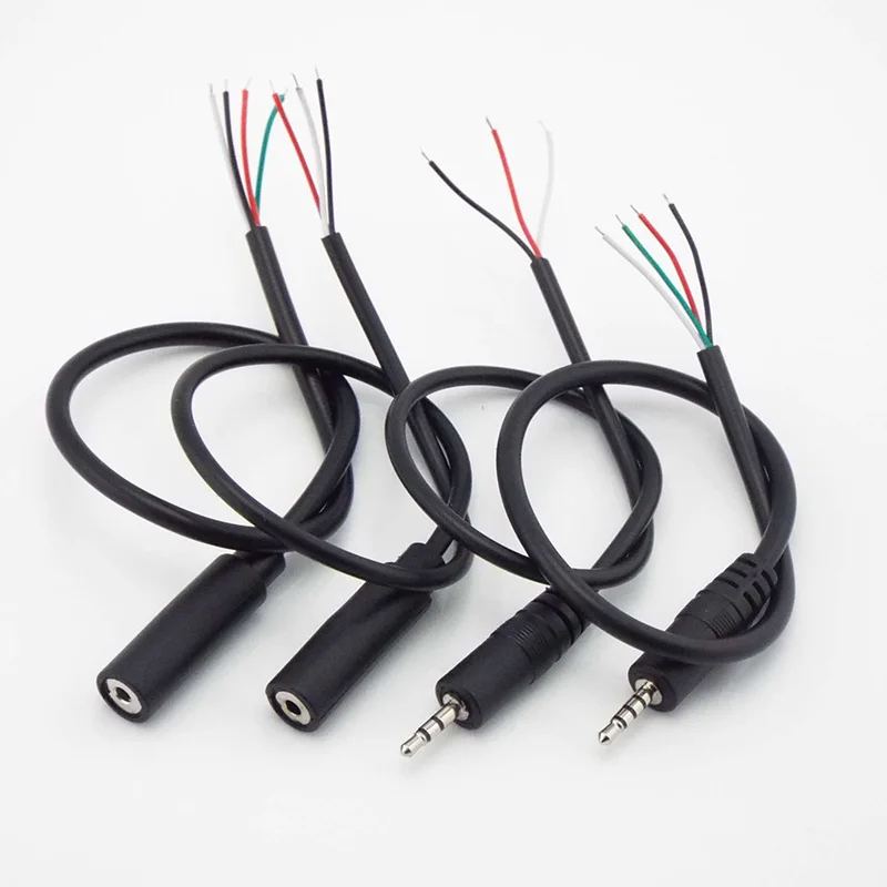 

25CM 2.5mm Mono 3pole 4pole Connector Cable Male Female Plug 3pin Extension Wire DIY Audio Repair Cable Adapter