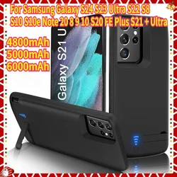 6000Mah Battery Case For Samsung Galaxy S24 S23 Ultra S22 S8 S10 S10e Note 20 8 9 10 S20 FE Plus S21 + Ultra Power Bank Charger