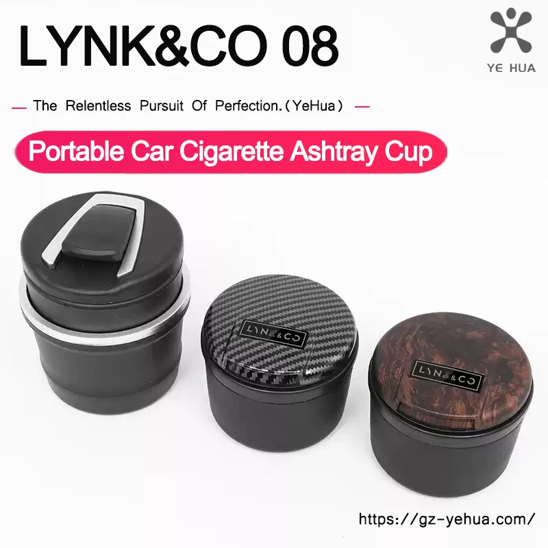 

Mini Car Trash Can For Lynk co 08 Car Ashtray Lighter Set Detachable with Blue LED Light Smokeless Ashtray Car Accessories
