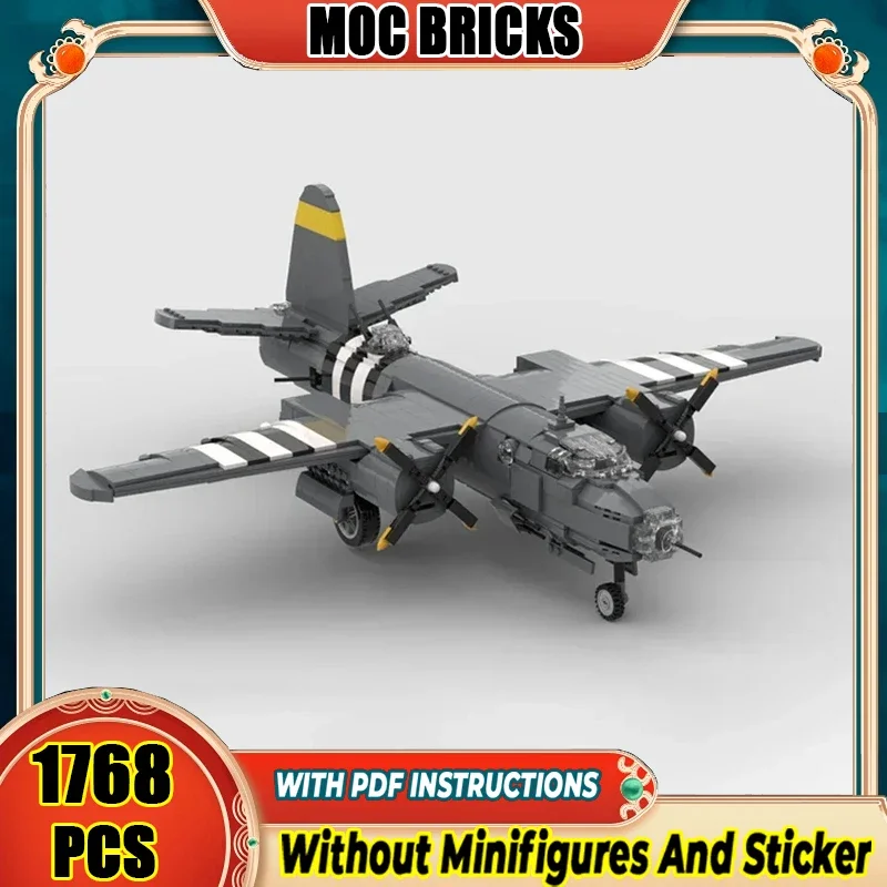 

Модель военного самолета Moc, строительные кирпичи B-26 Maurauder, истребитель, технологические блоки, подарки, рождественские игрушки, наборы «сделай сам», сборка