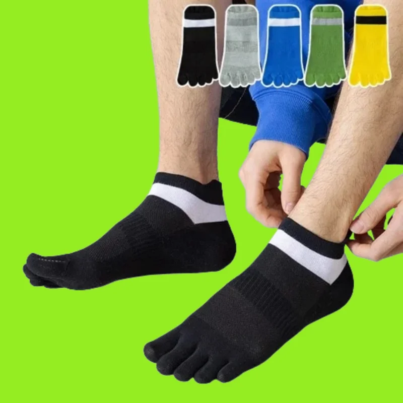 

5/10 Pairs Men's Fashion Five Fingers Socks Breathable Sweat-Absorbing Cotton Socks Split Toe Sports Men's High Quality Socks