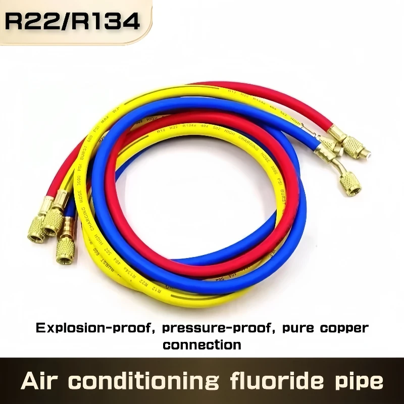 0.9M-1.8M AC Charging Hose Tube Kit Hose Low Loss Fittings for R134 R22 Refrigerant Air Conditioning Manifold Gauge