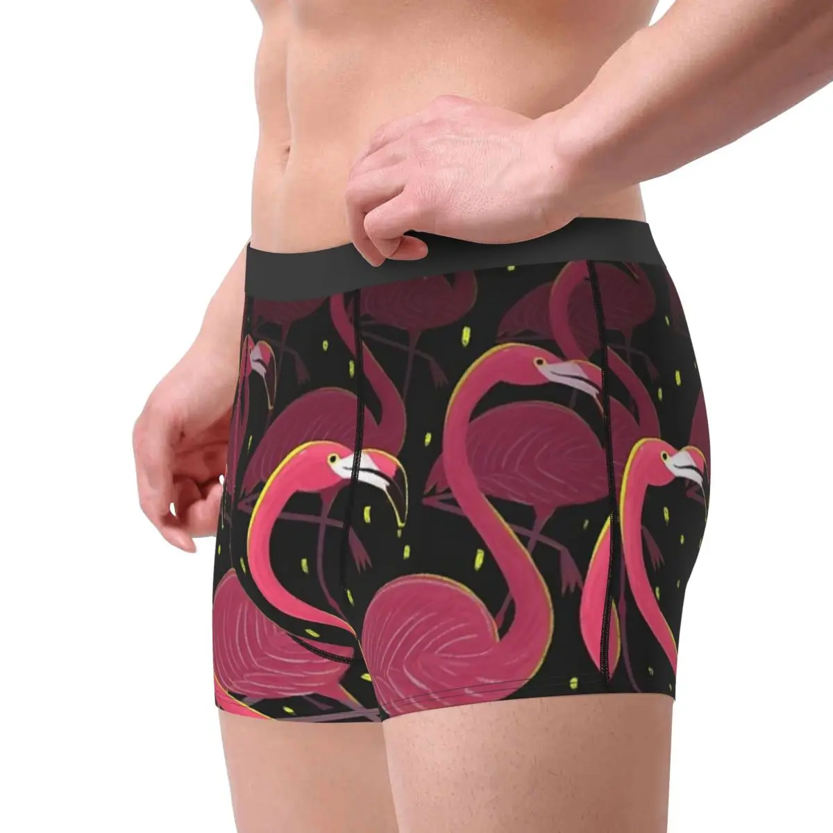 Boxer Underpants Shorts Flamingo Cactus Tropical Ruber Panties Men's Ventilate Underwear for Homme Man Boyfriend Gifts