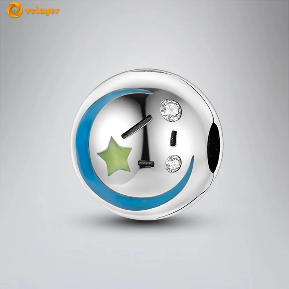 

Volayer 925 Sterling Silver Beads Starry Night Clip Charm fit Original Pandora Bracelets for Women DIY Jewelry