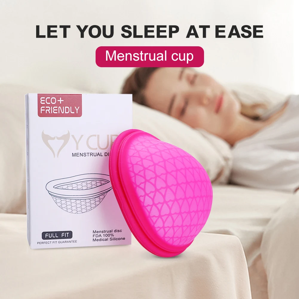 5PCS/ SET Reusable Menstrual Disc with Flat-fit Design Extra-Thin Sterilizing Silicone Menstrual Disk period copa mentruales