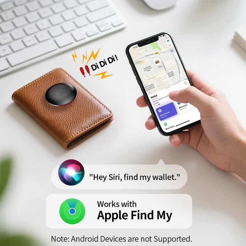 جهاز تعقب مضاد للضياع لنظام iOS Find My APP Tracker يعمل مع Apple Find My Air Tag Locator Finder keys حقيبة محفظة العلامة الذكية #1
