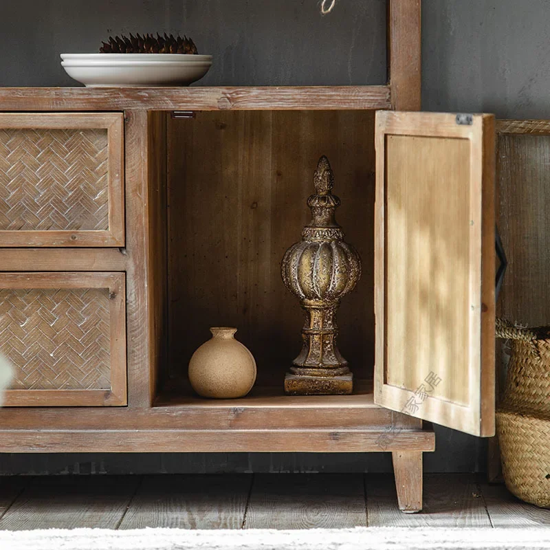 Industrial - style retro living room storage cabinet, a loft - style storage cabinet suitable for homestay entrances