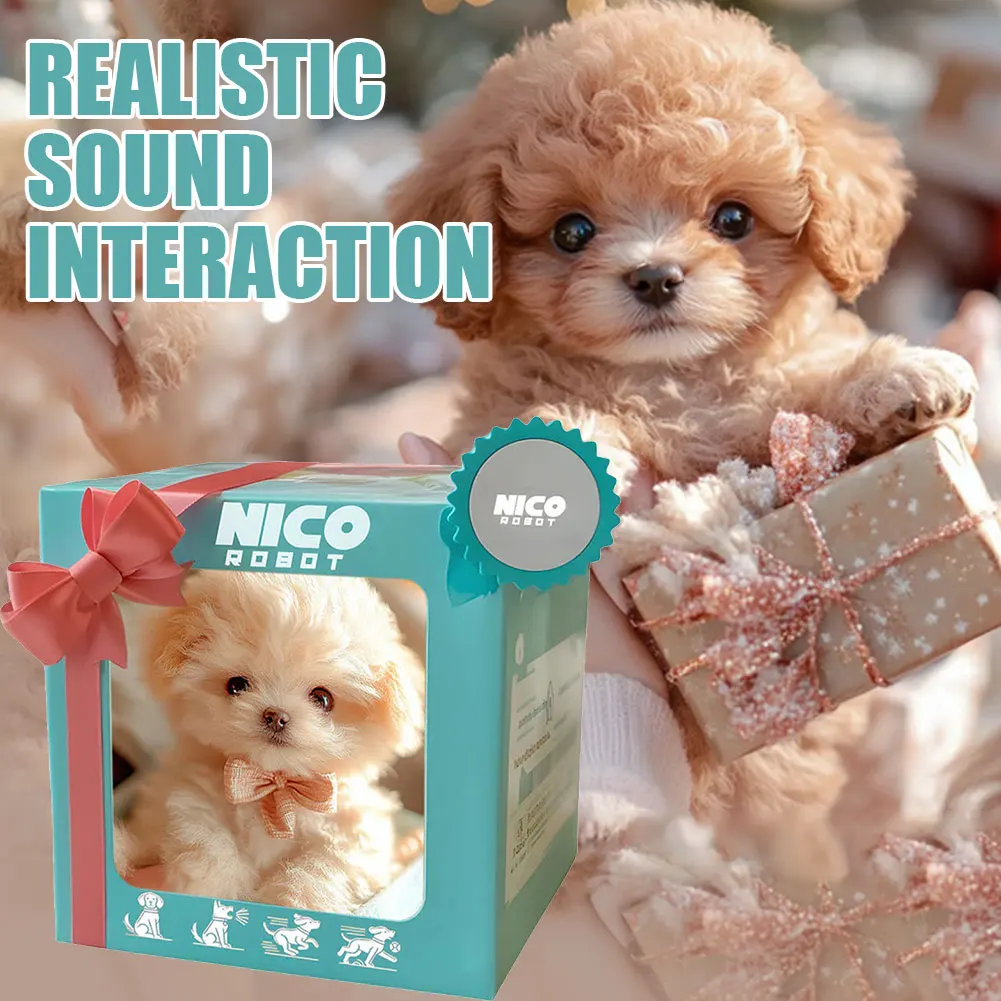 หุ่นยนต์สุนัขอิเล็กทรอนิกส์ ของเล่นตุ๊กตาสุนัขแบบโต้ตอบ ตุ๊กตาสุนัขเหมือนจริง น่ารัก เดินได้ ของเล่นสัตว์ยัดไส้ สุนัขส่งเสียงเห่า กระดิกหาง สำหรับเป็นของขวัญ