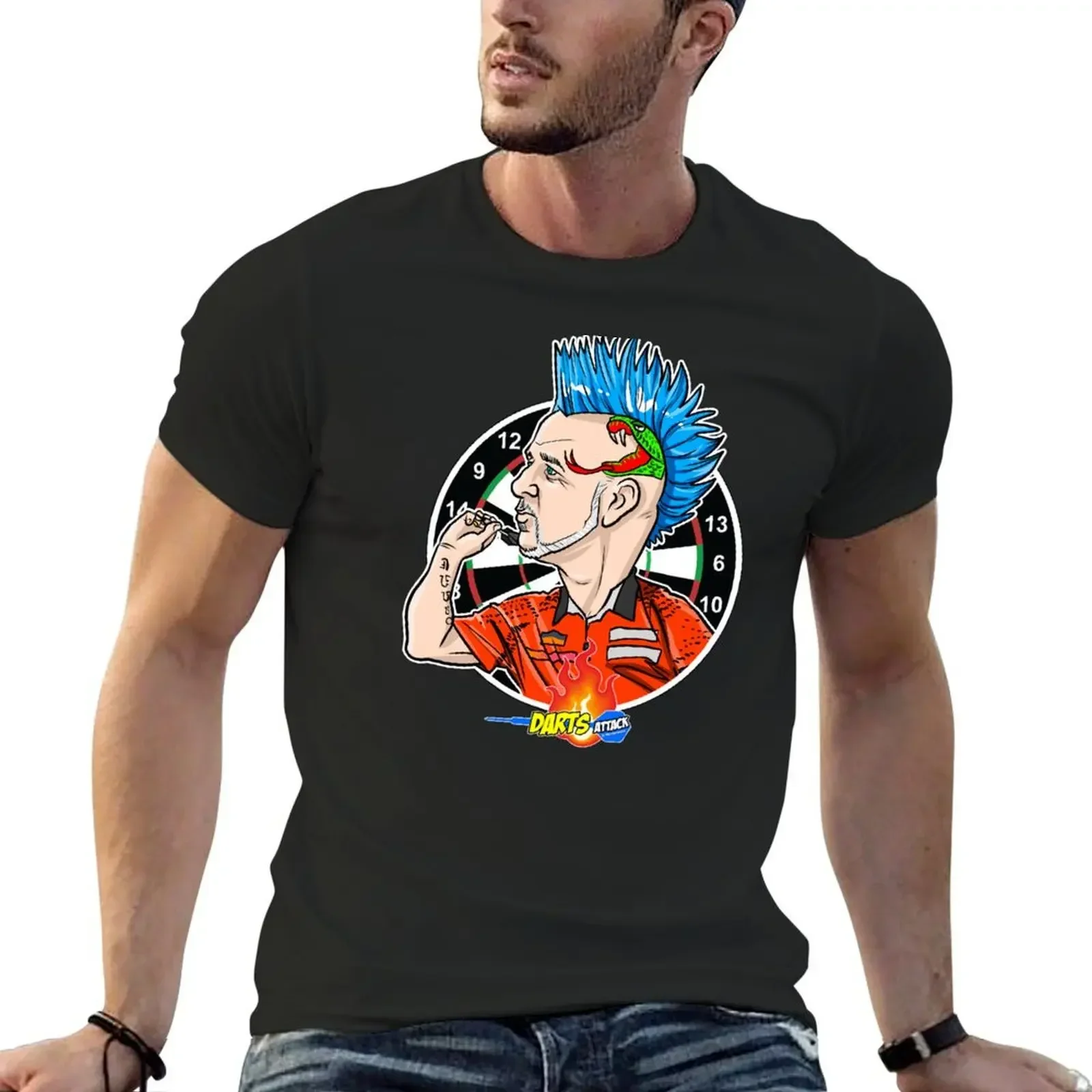 Caricatura Peter Wright, by Darts Attack T-Shirt tees new edition shirts graphic tees oversized t shirts for men