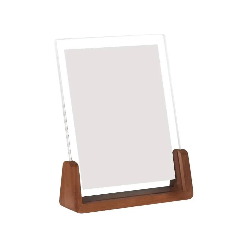 Walnoot/Beuken Creatieve Fotolijst Acryl U-vorm Transparant Frame Desktop Houten Bruiloft Fotolijst Kantoor Decor