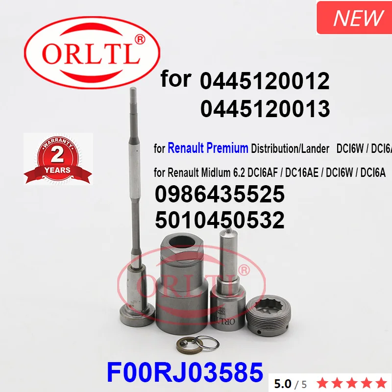 For Renault 0445120012 0445120013 0986435525 5010450532 Nozzle DLLA144P1050 Valve F00RJ00447 0 445 120 012 0 445 120 013