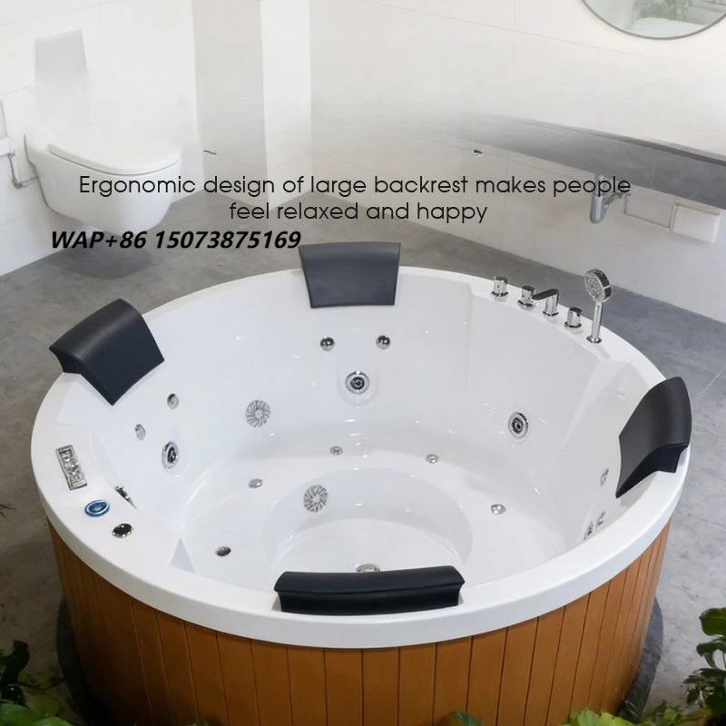 Swim SPA Hot Tub Round Shape Modern Outdoor 4 Person Hot Tub Spa Pool Massage Bathtub