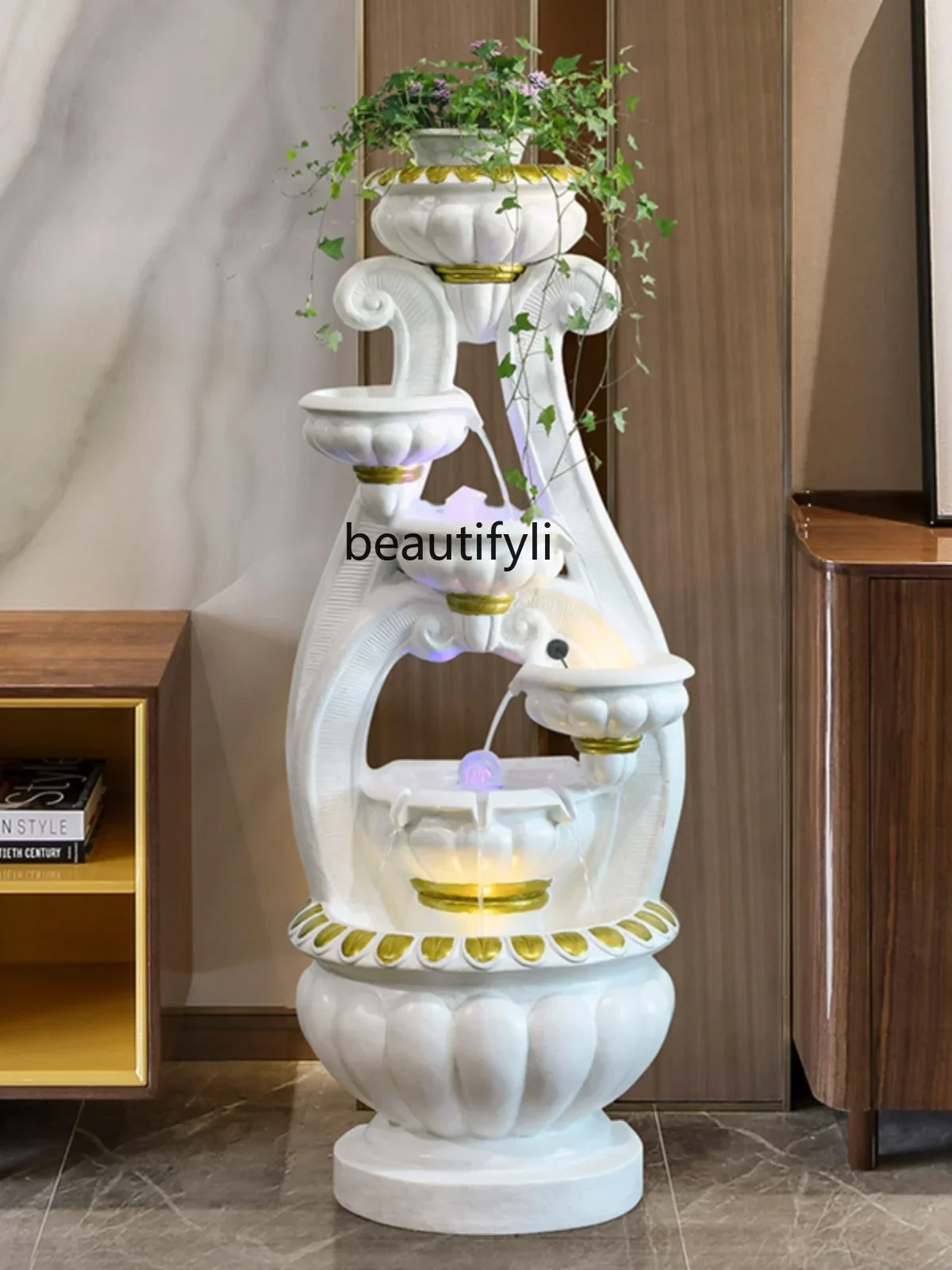 

Rockery flowing water fountain floor ornament creative modern simple living room entrance circulating water decoration