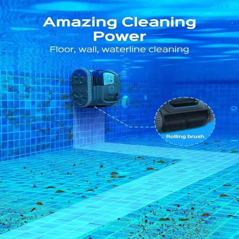 Efficiente robot wireless per la pulizia della piscina con serbatoio, aspirazione delle acque reflue, strumenti e accessori essenziali per la pulizia della piscina