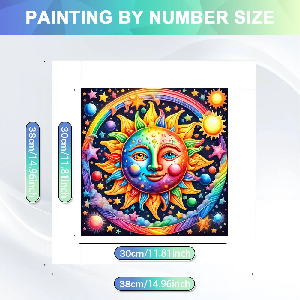 HUACAN Paint By Number Sun Landscape Handpainted Kits Home Decor Diy Gift Wall Arts Drawing On Canvas