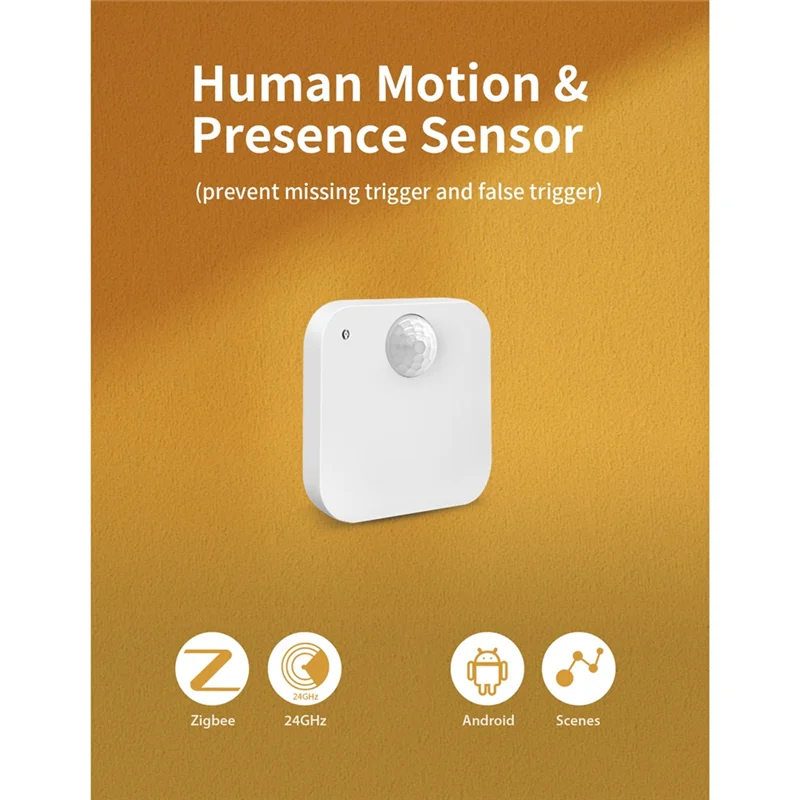 ABYN-Tuya Zigbee 3 In 1 Human Presence Sensor Intelligent PIR+ Radar+ Brightness APP Control Smart Home Devices