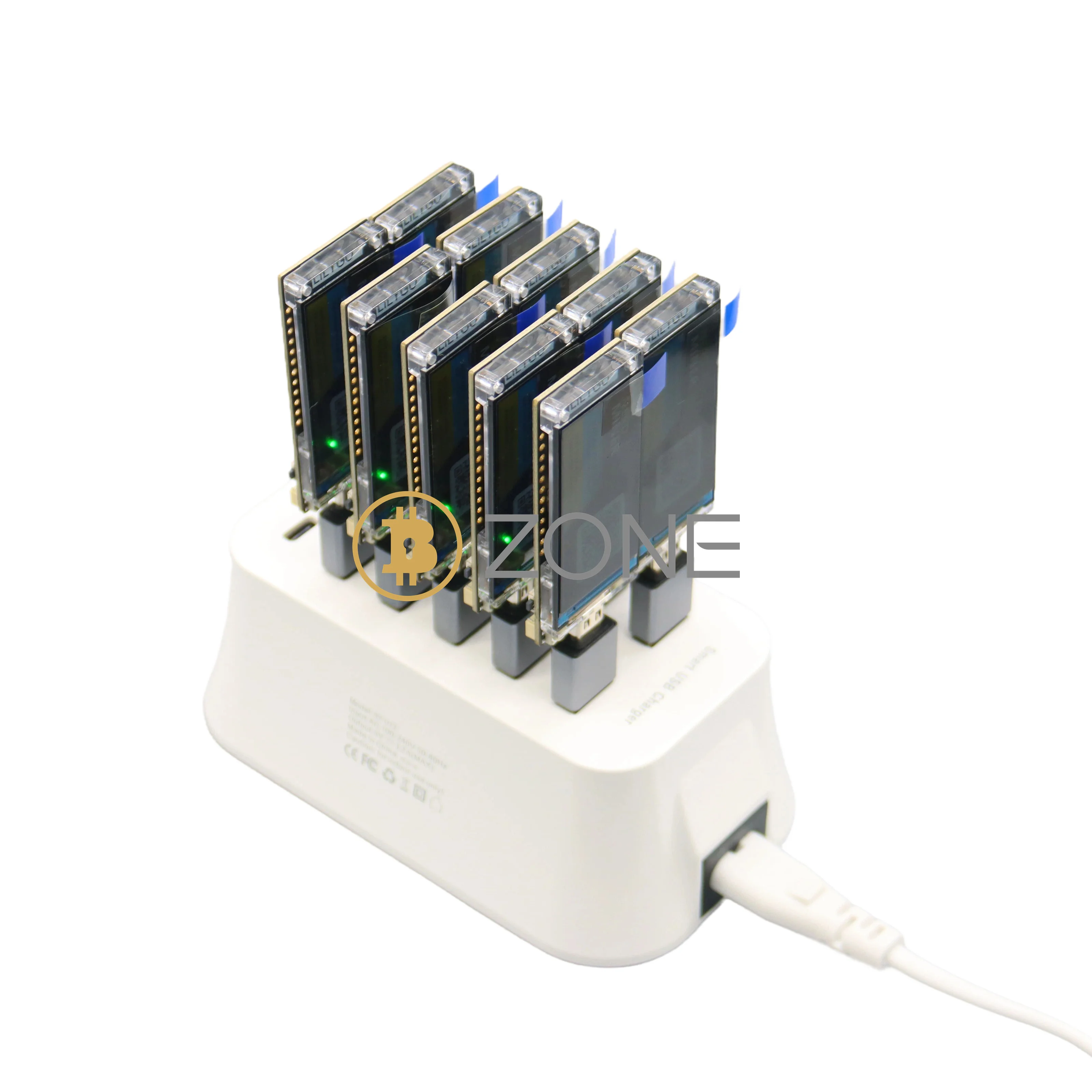 Imagem -02 - Mineiro Bitcoin Solo com Hub Usb Mineiro de Criptografia Estação de Mineração Btc 10 Port Nerdminer v2 78kh s x 10 780kh s3 10 Pcs