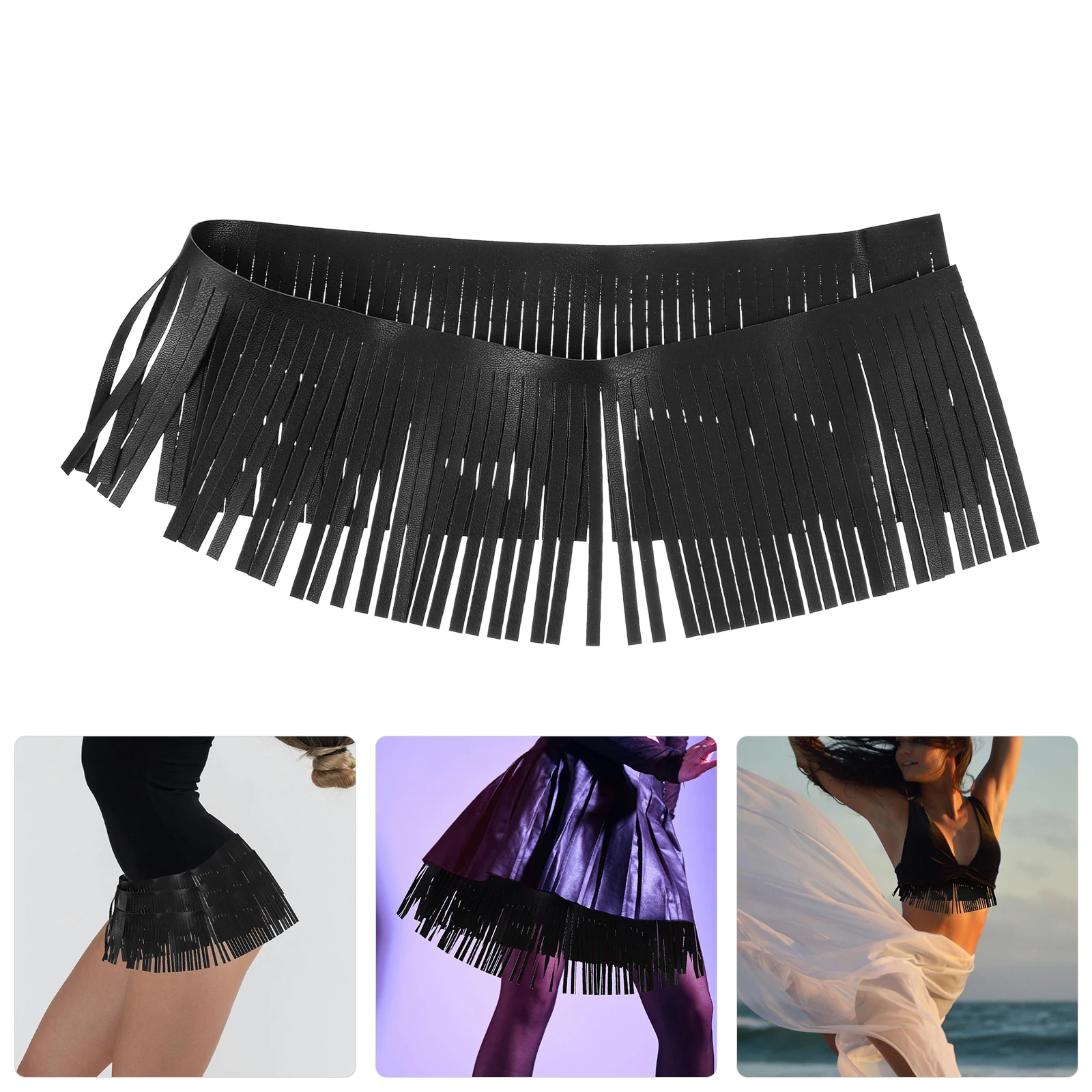 

Double Sided Fringe Tassel Decor Lace Trim for Women's Belly Dance Skirt Costume Party Waist Charm Sewing Garment Latin