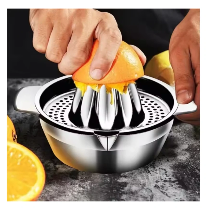 عصارة من الفولاذ المقاوم للصدأ، عصارة يدوية منزلية، عصارة ليمون برتقال ليمون، عصارة من نوع الضغط، أداة محلية الصنع لعصير الفاكهة
