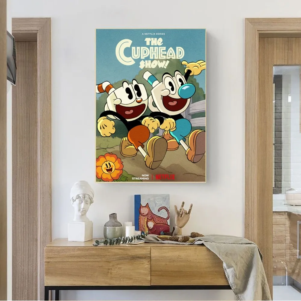 Cuphead Game Art Poster No Framed Poster Kraft Club Bar Paper Vintage Poster Wall Art Painting Bedroom Study Stickers