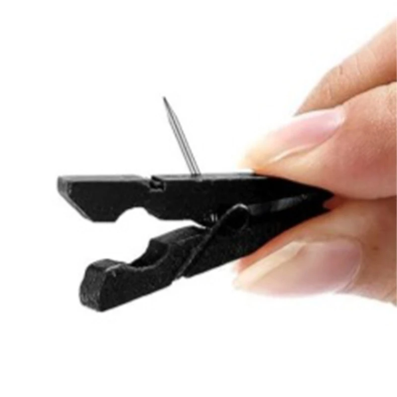 Clips madera con pasador empuje, Clips madera con tachuelas para tablón anuncios, decoraciones tablero corcho