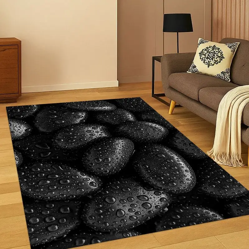 Cobblestone Stone Natural Scenery Carpet Rug for Bedroom Living Room Sofa Playroom Doormat Home Decor,Kid Game Area Rug Non-slip
