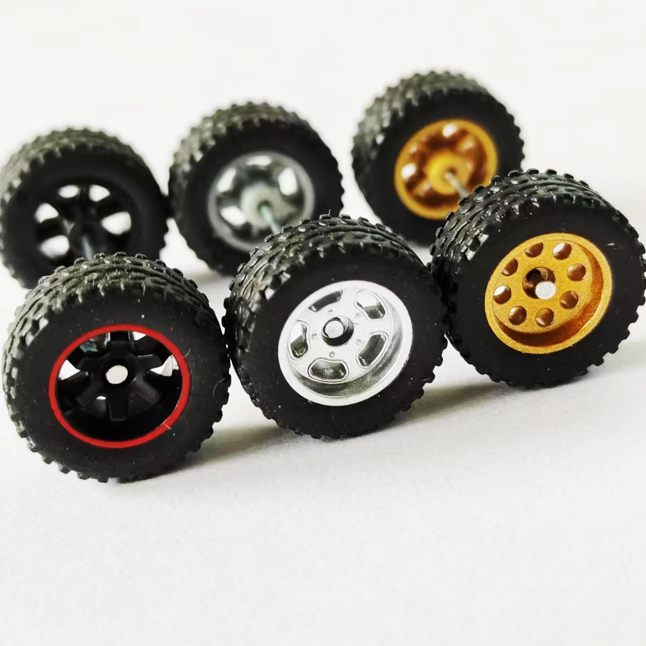 5 Sets 1/64 14mm Off Road Truck Model Wheels Tires Tyre Spare Parts for 1:64 SUV Jeep Offroad