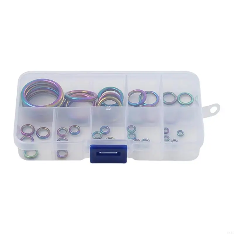 

Q84C 40Pcs Fishing Rod Ceramic Guide Rings 10 Size 0.18in to 1.17in Diameter Universal Replacement Colorful Fishing Rod Eye