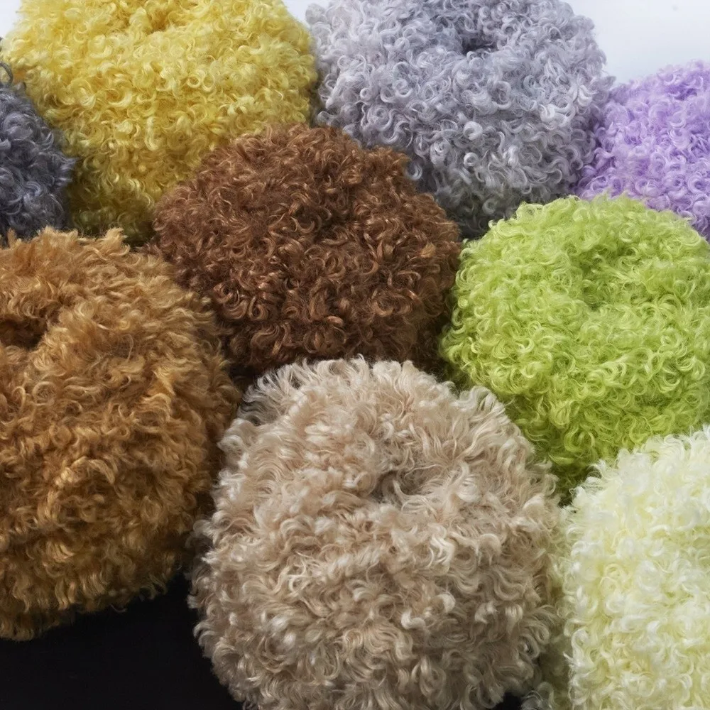 50g Weight Hand-knitting Yarn Curled Texture Material Circle Yarn Knitted Structure Wool Blend Curled Teddy Yarn For Scarf