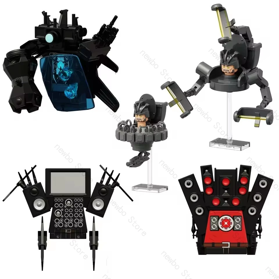 KDL834 nouvelles Mini briques d'action jouet figurines blocs de construction Anime dessin animé briques poupées caméraman haut-parleur TV homme cadeau de noël