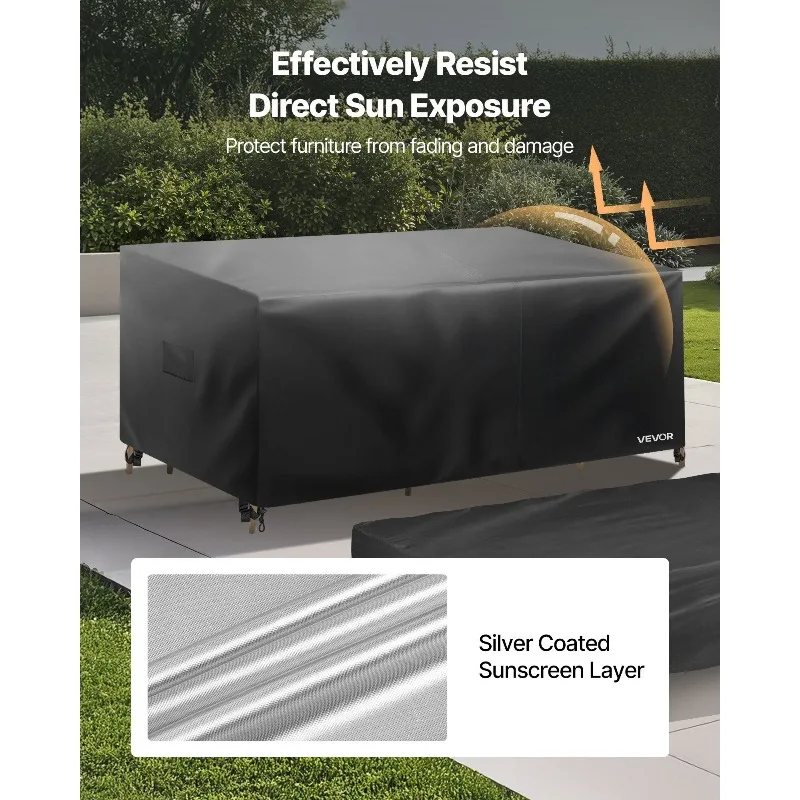 

Patio Outdoor Furniture Cover 4-Piece Set 420D Waterproof Table Chair Sofa