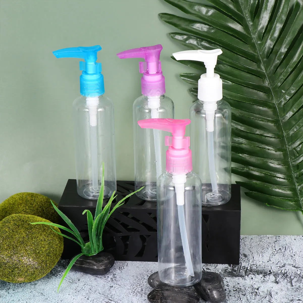 

4 Pcs Lotion Bottle PET Refillable Press Pump Duckbill Makeup Subpackaging Emulsion