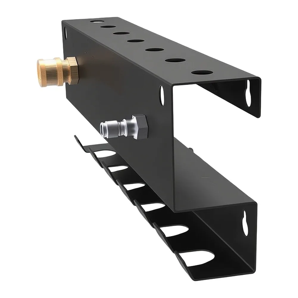 Wall Mounted Foam and Pressure Washer Rack for Improving Visibility and Identification of Cleaning Tools on Site