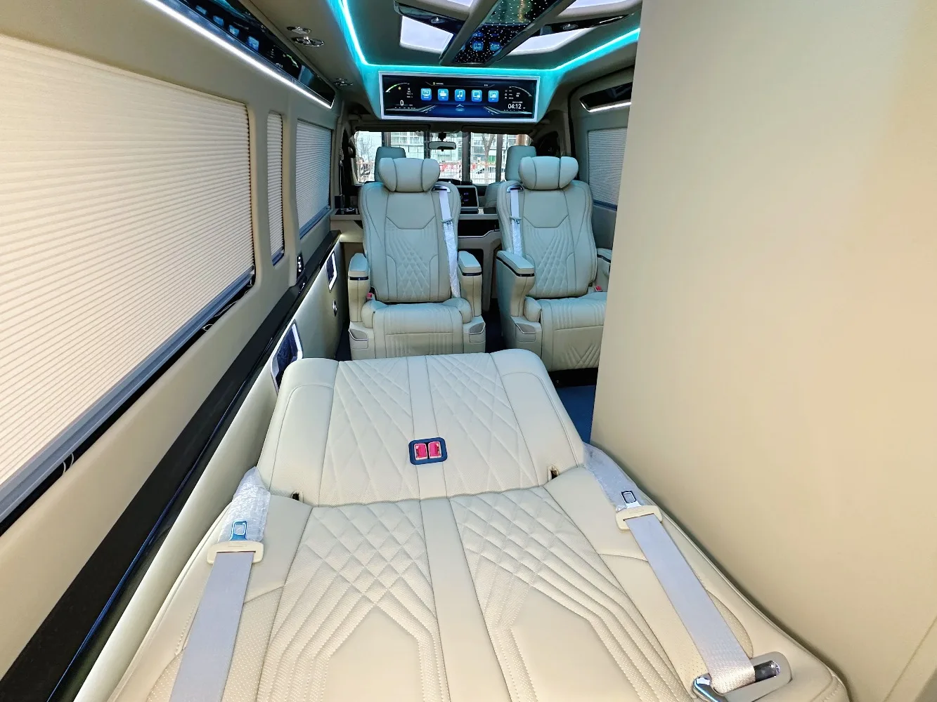 2025 Premium Custom Upgrade Kit for  HiAce Black Business-Style Interior with Leather and Metal Enhancing Business Design