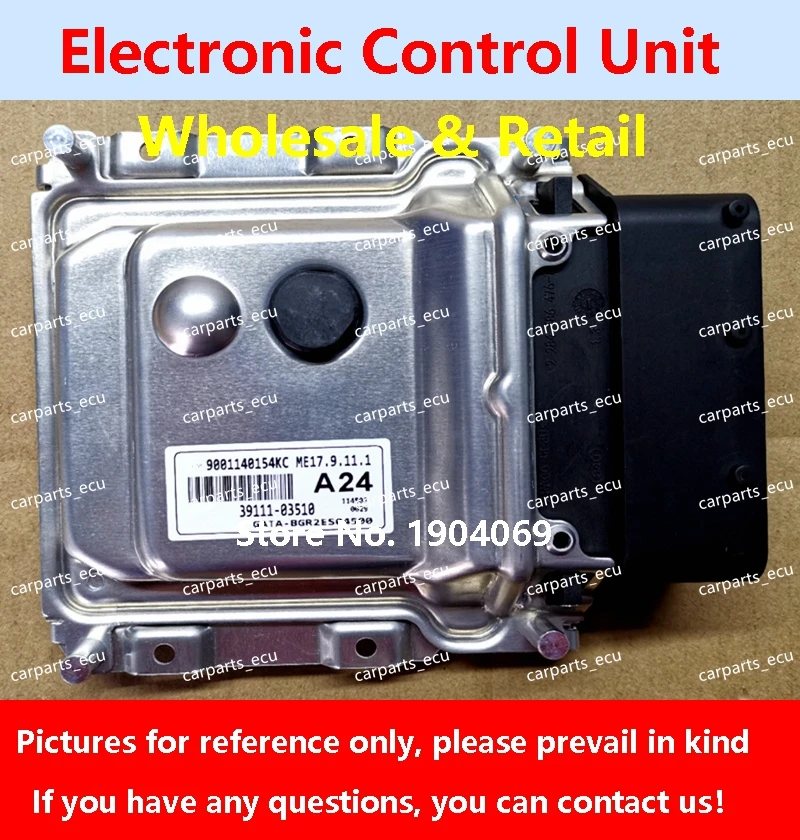 39111-03510 A24 لشركة هيونداي إلنترا محرك السيارة مجلس الكمبيوتر/ECU/ME17.9.11.1 39131-2B241 SYC/39118-2B690 S48A/39133-2B491 484
