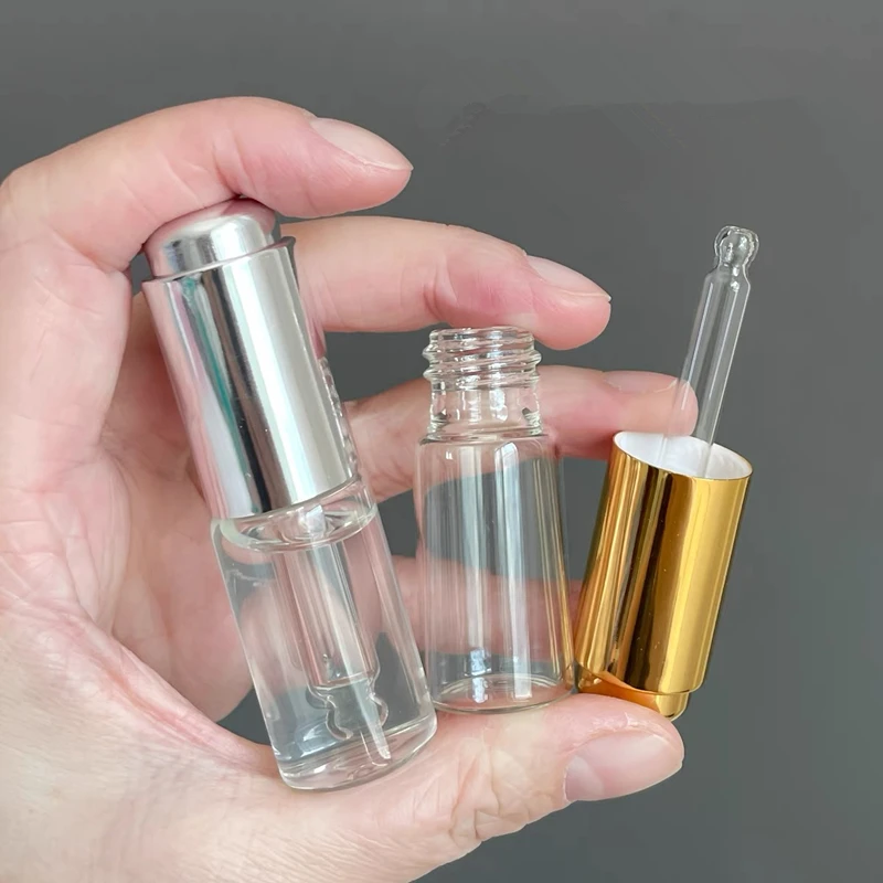 100Pcs 10ml Refillable Glass Press Type Dropper Bottle Essential Oils & Perfumes Empty Cosmetic Bottles