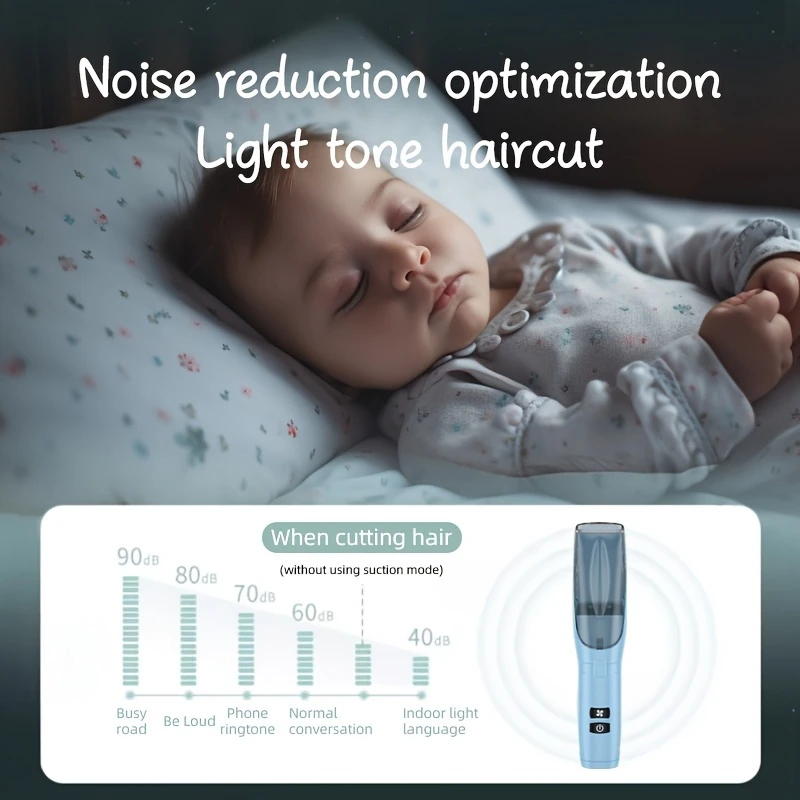 Baby Hair Clippers Quiet Children's Electric Hair Clipper Naturally Aspirated Hair Clipper with Ceramic Blades for Families - view 6