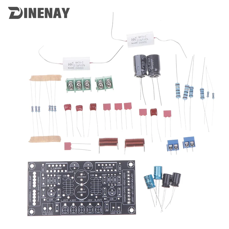 1Set LM3886 Amplifier Board DIY Kit Audio Power Amplifier Board Dual Channel Stereo Power Board PCBA Kit