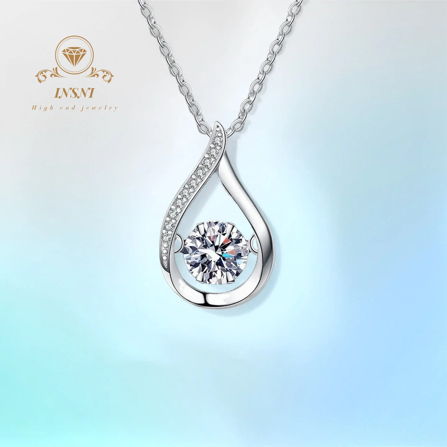 

Сертифицированный GBA изысканный кулон-капля из муассанита в корейском стиле, 1 карат, из стерлингового серебра S925, для женщин, ювелирный подарок