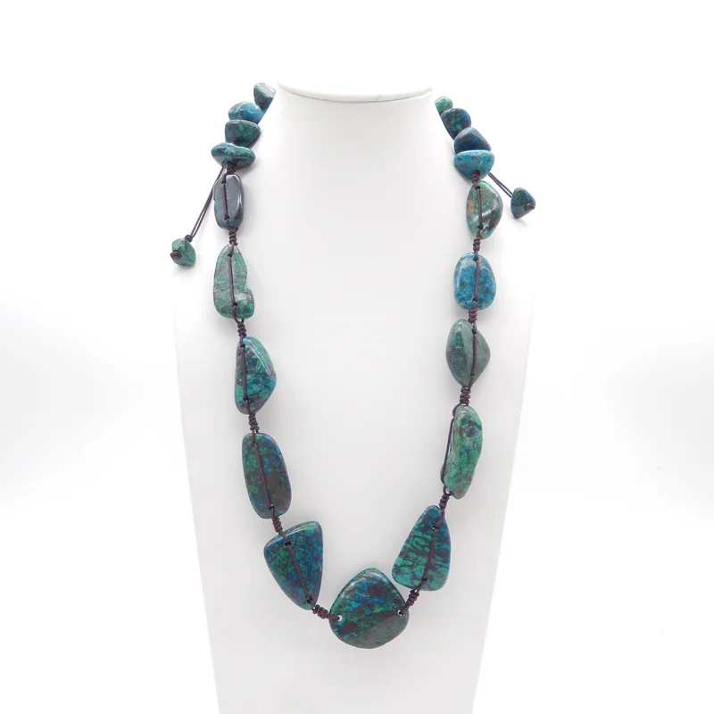 B&F Handmade Chrysocolla Pendants, Genuine Natural stone beads, Unique Stones for jewelry & DIY Earring Beads