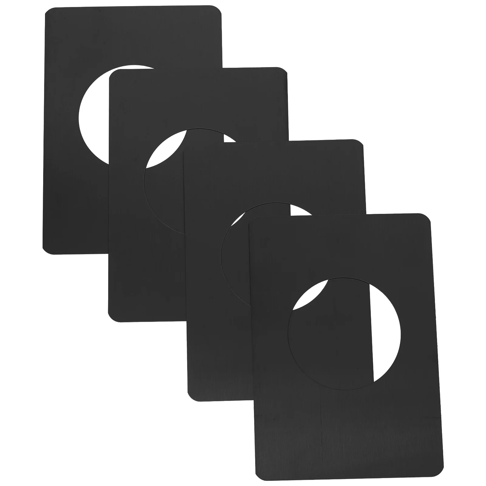 4 قطعة لوحة تقوية المقبض الخشب الأسود قفل الباب تحديد غطاء حشو طقم تصليح تغطية الصفر سهلة التركيب إصلاح الباب #3