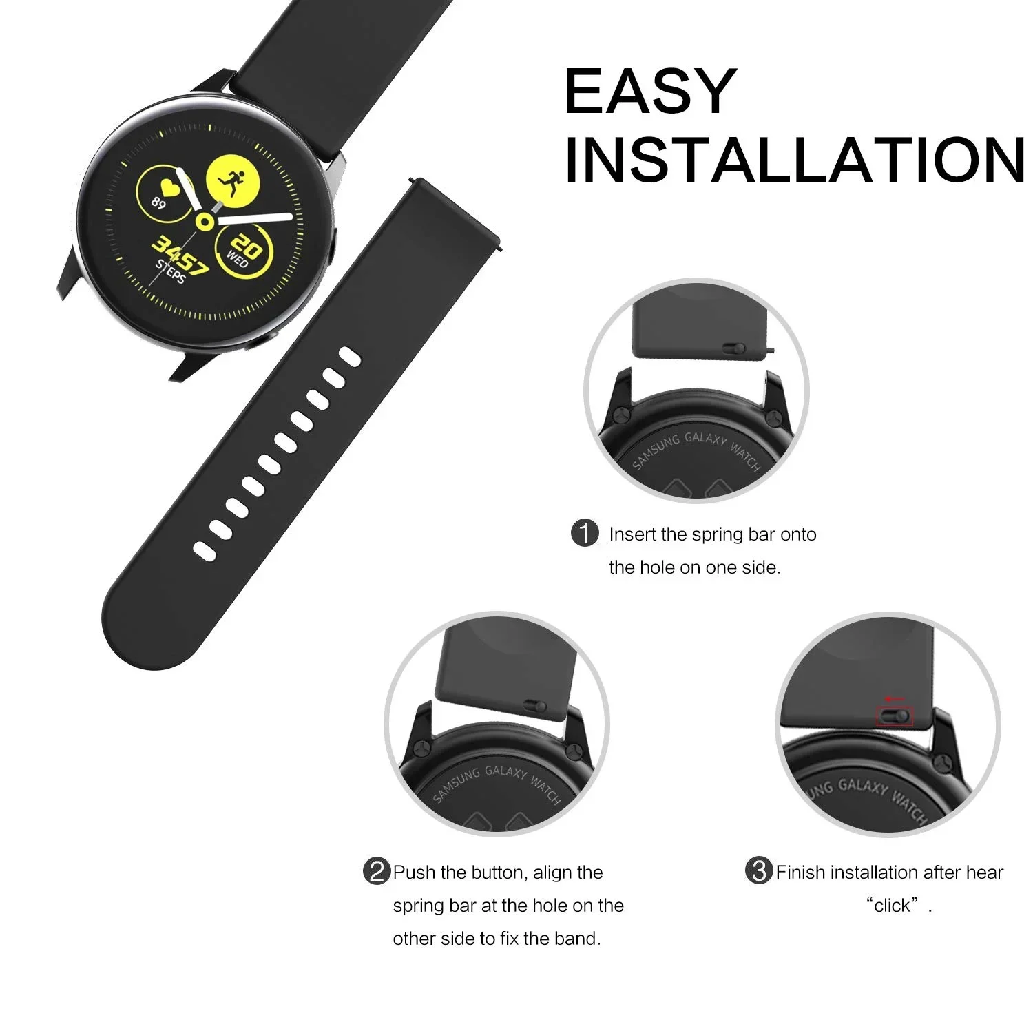 Strap+Case for Samsung Galaxy Watch Active 2 44mm 40mm Full Cover Silicone Smart Watchband Bracelet TPU Bumper Combination