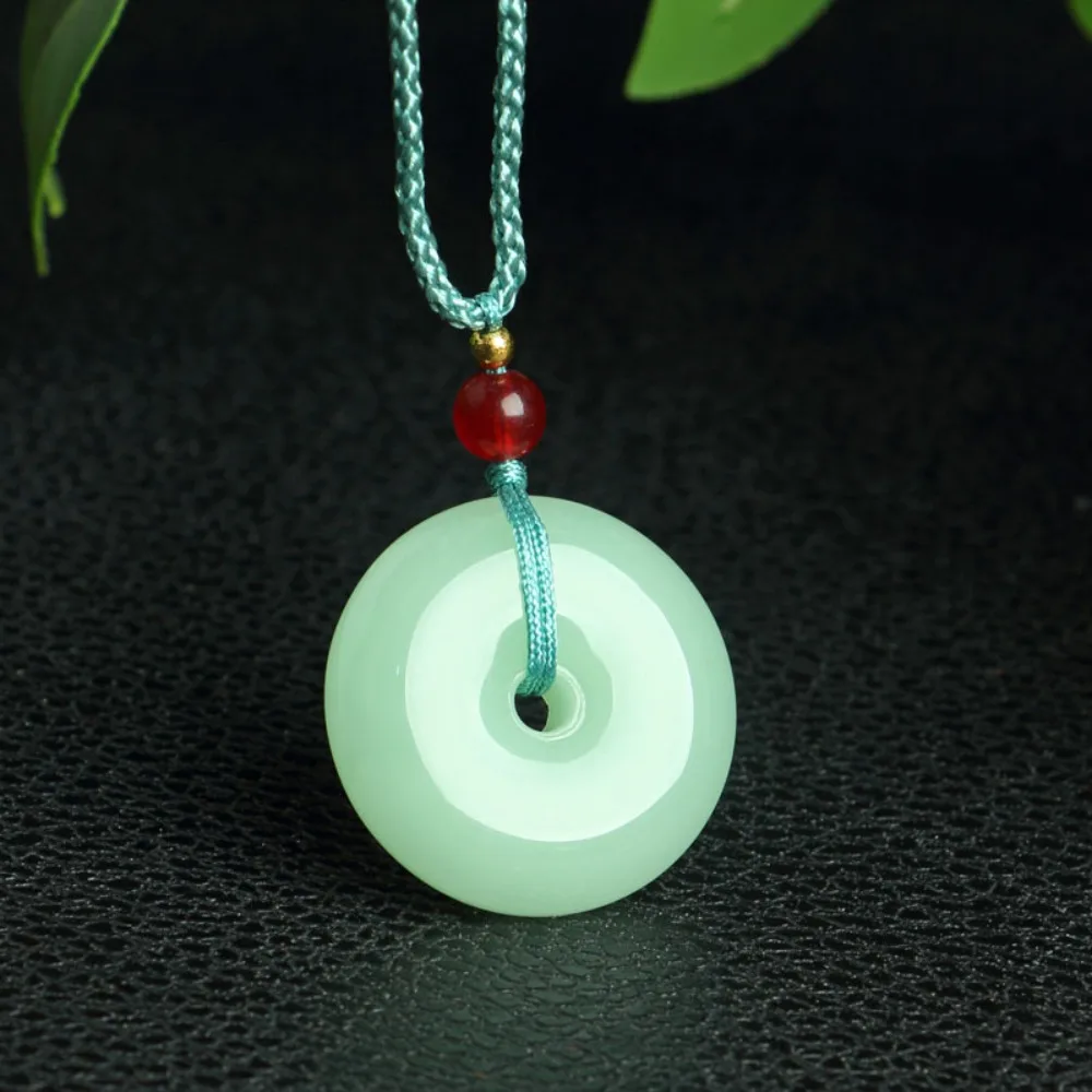 Jade Peace Buckle for Men No Matter Plaque for Women White Jade Stable Magnetic Field Energy Attracts Wealth Exquisite