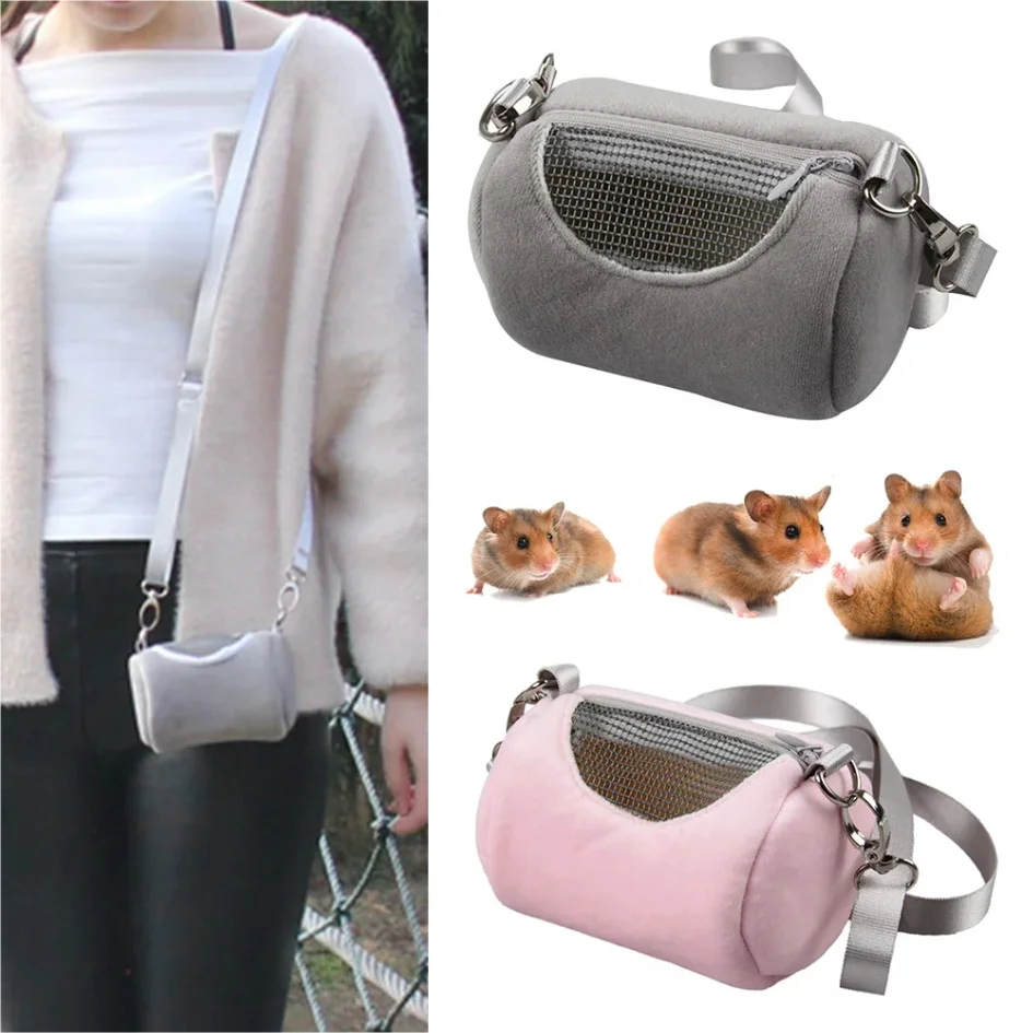 

1Pc Small Pet Backpack Hamster Carrier Bag Portable Cylinder Satchel Flying Squirrel Travel Breathable Mesh Pouch Pet Supplies