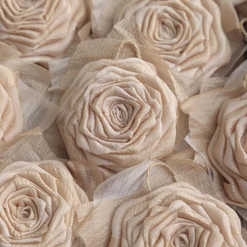 1 Pcs Brown Withered Rose Three-Dimensional Flower Handmade DIY Hair Accessories Clothing Cloth Stickers